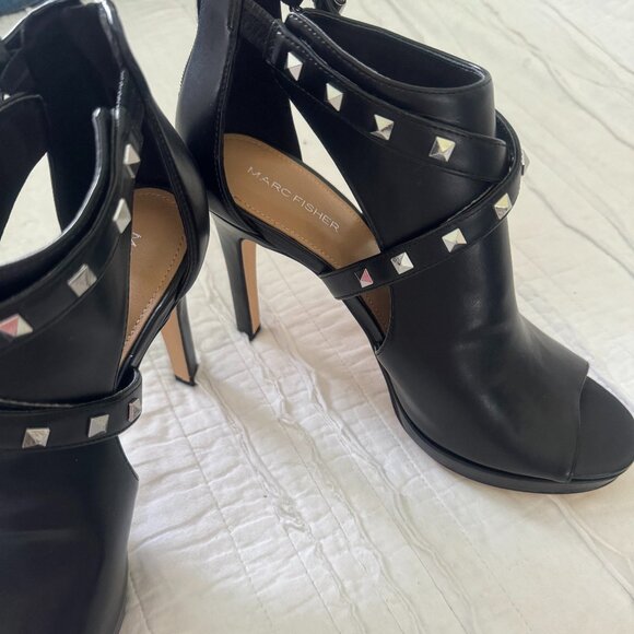 Marc Fisher Mahiya Studded Platform Peep Toe Stilettos - Picture 5 of 13